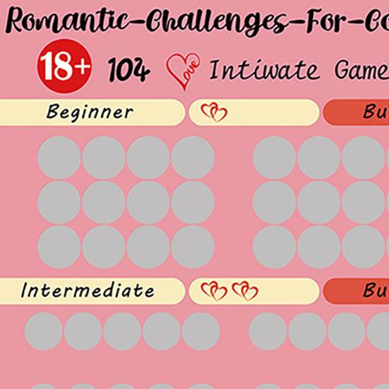 Love Games Scratch-off Poster for Couples 100 Date Night Position Challenge Poster for Valentine's Day Anniversary Gift