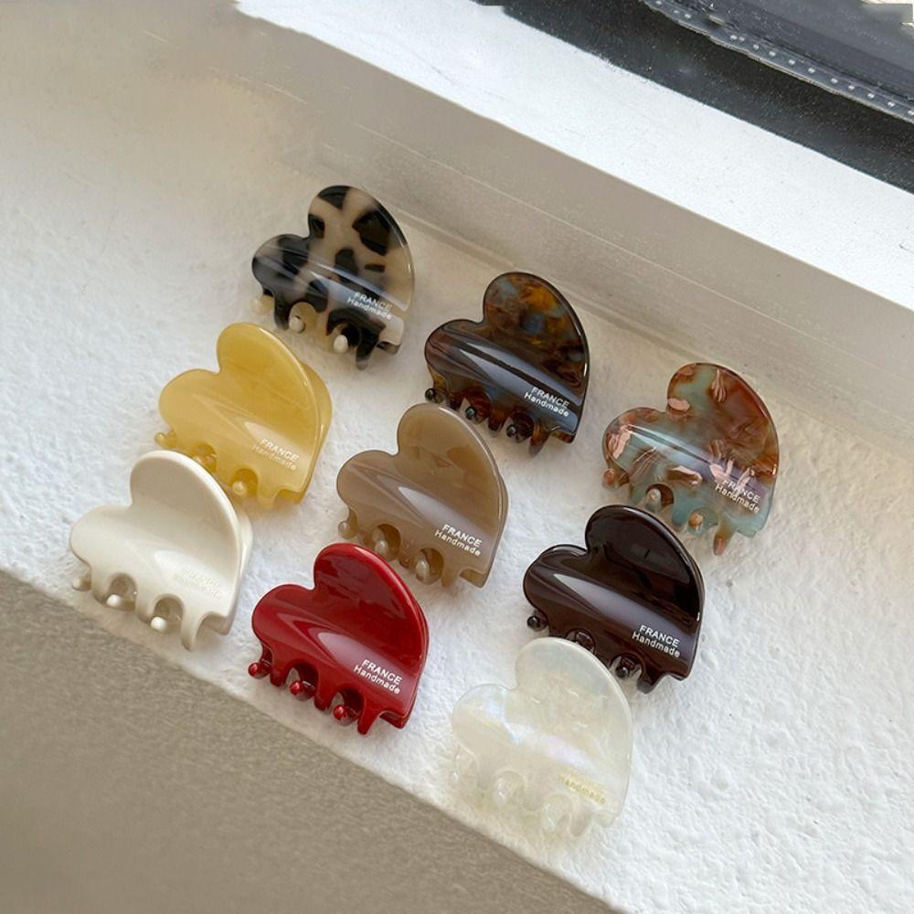 Side Clip Love Heart Hair Claw Acetic Acid Hair Grab Clip Fashion Acetate Hair Clips Women