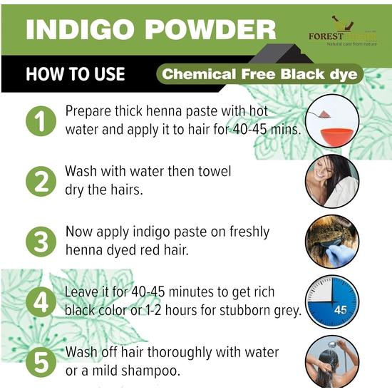 The Forest Herbs Natural Care From Nature Indigo Leaves Powder (500g) Organic for Hair Colour Black, Avuri Leaf (Pack of 1)