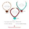 Exaggerated Colorful Resin Large Heart-Shaped Pendant Necklace for Women Vacation Style Irregular Beads Choker Necklaces Jewelry
