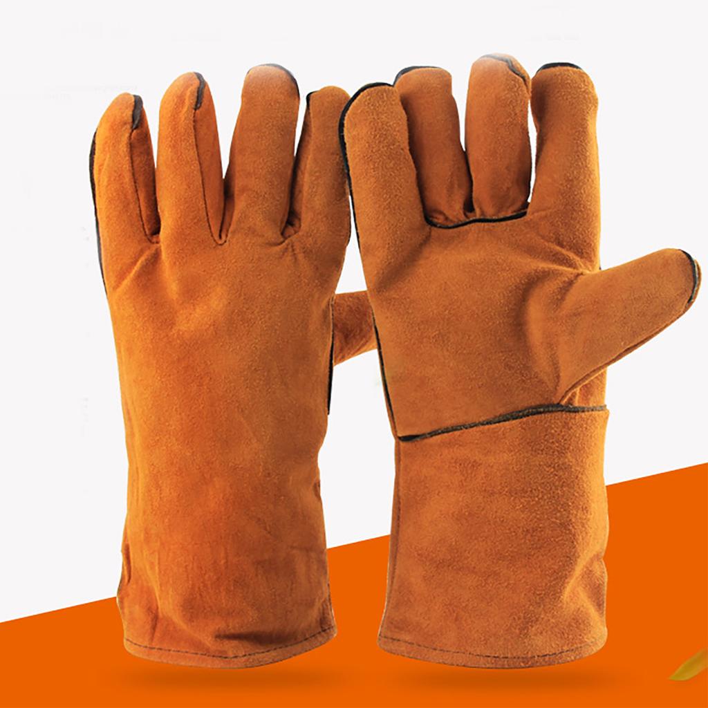Forge Welding Gloves Cattlehide Thickened Prevents Scald Heat Fire Resistance Welder Gloves for