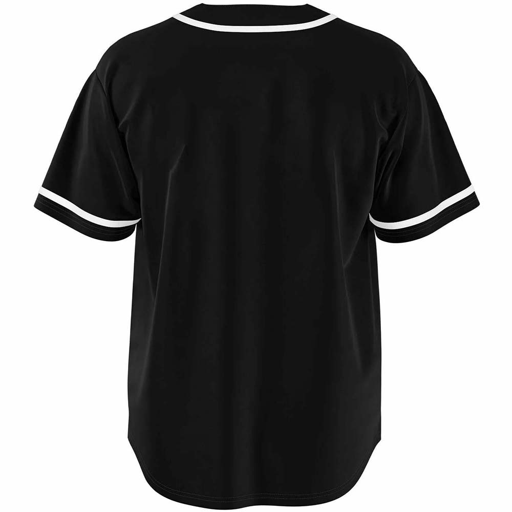 Black White Baseball Jersey Classic Men's Short Sleeve Fashion Clothing Streetwear Unisex Summer Button Up Loose Casual Shirt