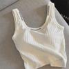 Comfortable Sleeveless Women's Bra Top with Chest Pads and Stylish Net Back