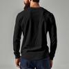 Men's Solid Color Thin Long Sleeved T-shirt Casual Base Slim Button V-neck Cardigan