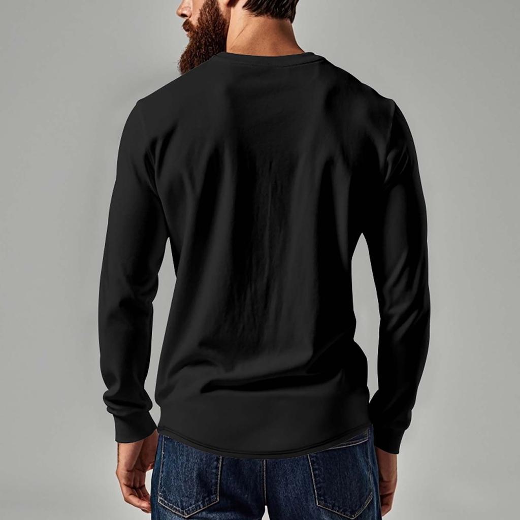 Men's Solid Color Thin Long Sleeved T-shirt Casual Base Slim Button V-neck Cardigan