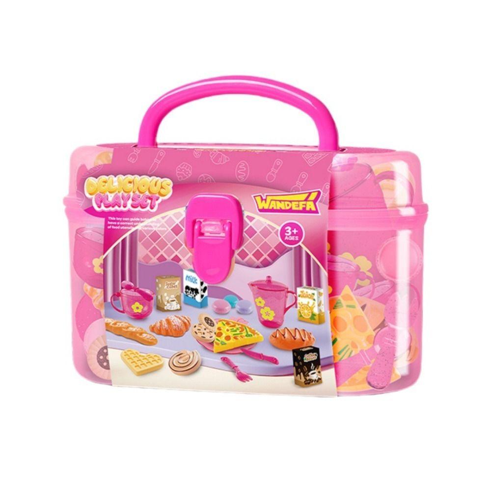 Tea Time Playset Simulated Kitchen Playset Table Snack Afternoon Tea Toy Set Cookware Accessories