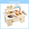 Kids Wooden Food Stall Toy With Ice Cream Bbq For Learning And Imaginative Play