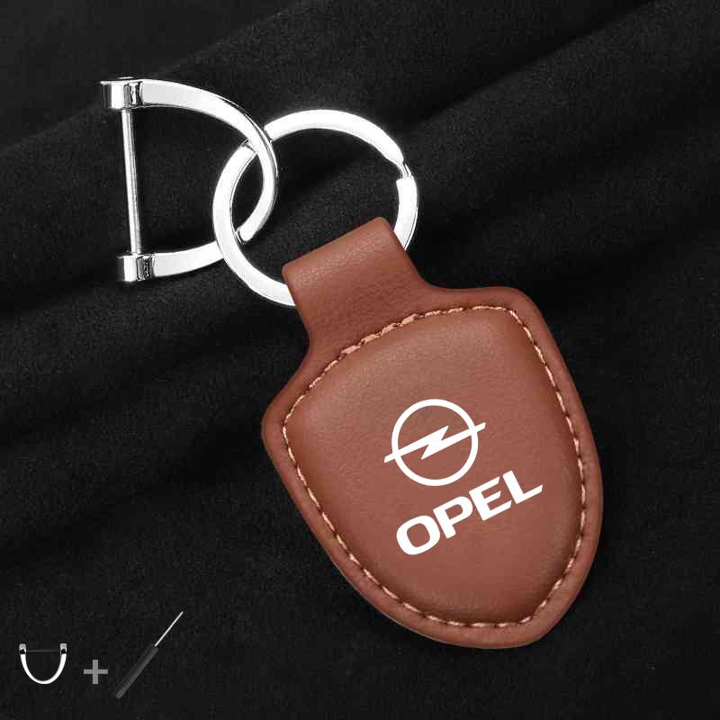 Car Shield Leather Keychain Key Ring Pendant Holder Gift For Opel Corsa D Astra Insignia Mokka Adam Combo OPC G J C Accessories