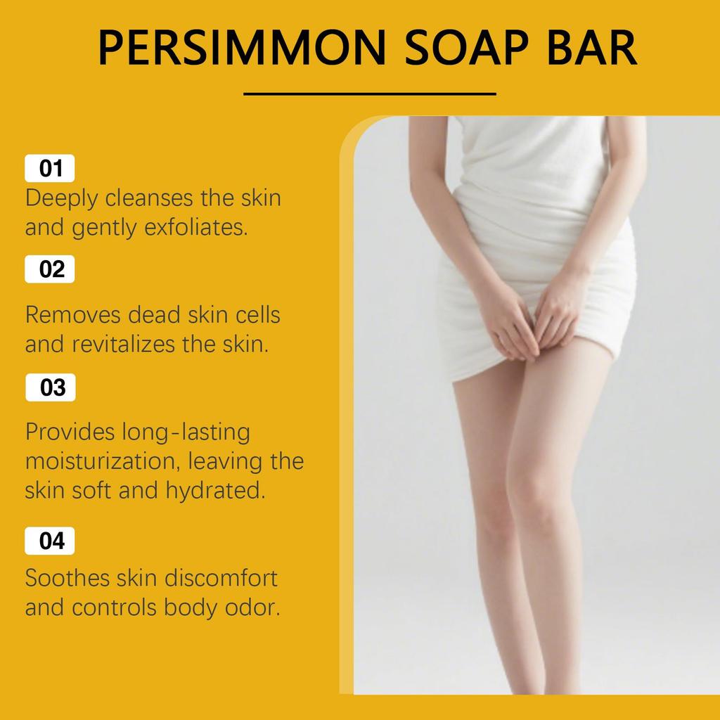 Hoygi persimmon moisturizing Bath Soap Gentle Cleansing Moisturizing Moisturizing Moisturizing Daily Bath Cleaning Supplies 100g