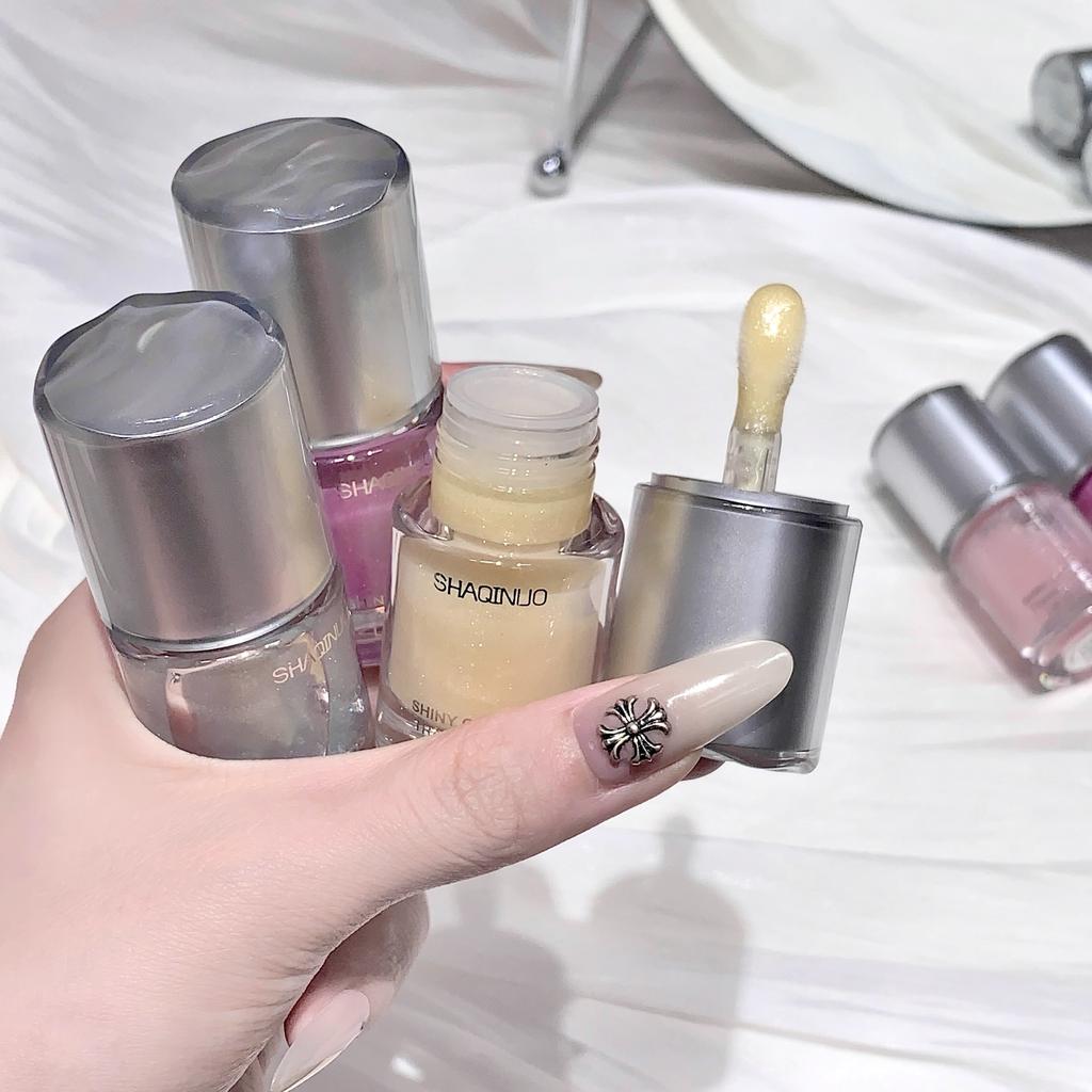 SHAQINUO Glittering Mirror Lip Glaze, Watery Shimmering Light Lip Gloss Makeup 6g 6 , Hydrating Moisturizing, Long Lasting