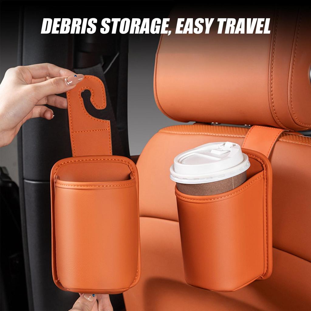 Подстаканники для автомобильного сиденья PU Задний карман для хранения стаканов Ударопрочный Защищенный от проливания Многофункциональный Автомобильный органайзер Для зонта Телефона