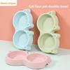 Миао Синь Бао Кошачья миска Пластиковая миска для питомца в форме кошачьей мордочки Двойная миска для питомца