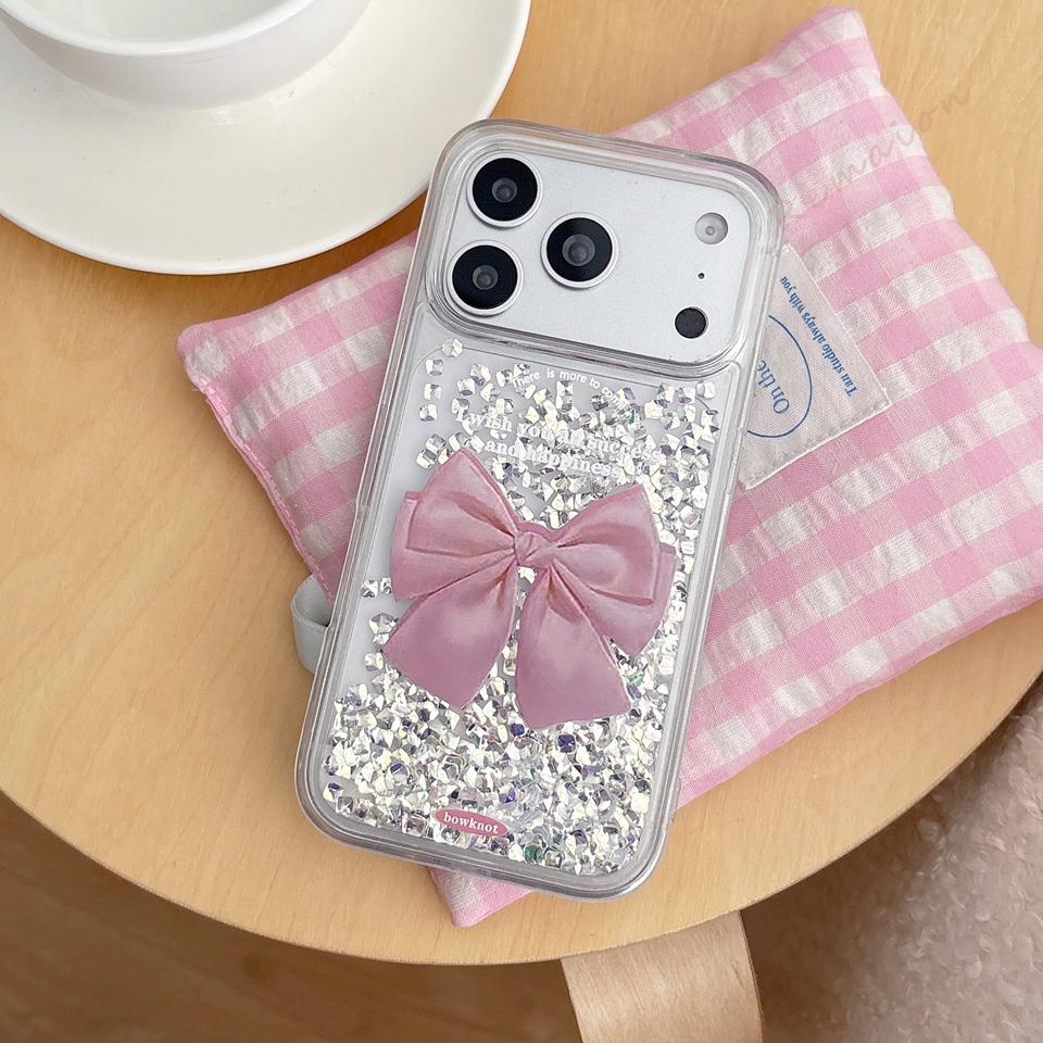 Новый милый чехол-бабочка для iPhone 17 13 14 1 16 Pro Max 14 1 Plus Конфетный Блестящий Блестки Ударопрочный Защитный Чехол