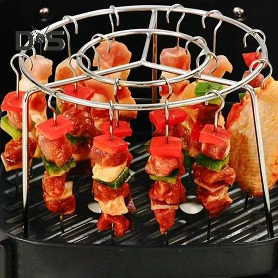 Подставка для шампуров для аэрофритюрницы Вертикальный держатель для гриля из нержавеющей стали для домашней кухни Шашлык Аксессуары для аэрофритюрницы для любителей барбекю