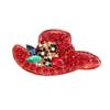 New Rhinestone Hat Brooches for Women Red Color New Fashion Winter Corsage Coat Sweater Accessories High Quality