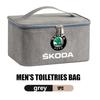 AAABS1 Large Capacity Car Logo Toiletry Bag Travel Storage Box Auto Accessories For Skoda Fabia Kamiq Superb Scala Enyaq-iV MK3 VisionS
