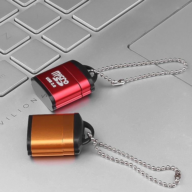 Мини USB 2.0 Micro SD Card Reader Высокоскоростной адаптер с брелоком Портативный кард-ридер Аксессуары для ноутбука