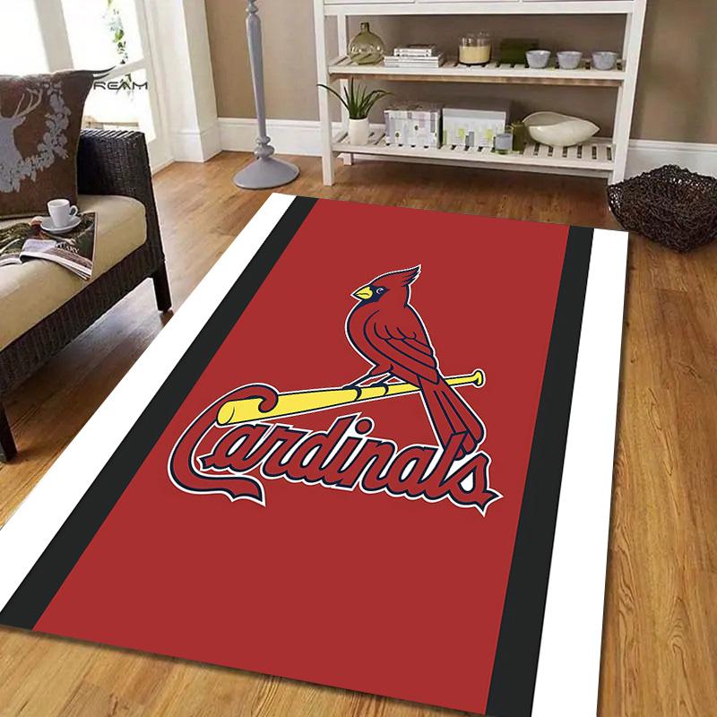 St.Louis Cardinals2 Flannel Pattern Square Carpet,Area Rug,Carpet Rug for Living Room Bedroom Sofa Playroom Decor,Non-slip Floor Mat