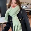 Women's Wool-blended Knitted Solid-color Scarf Winter Thickened Warm Student Scarf Men