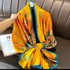 2023 Цветочный Этнический Сатин Шелк Женский Большой Платок & Шарф
