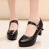 8cm 10cm Small Size 32-43 Shallow Soft Leather Mary Janes Platform Pumps 2025 Spring Trend Block High Heels Shoes Office Model