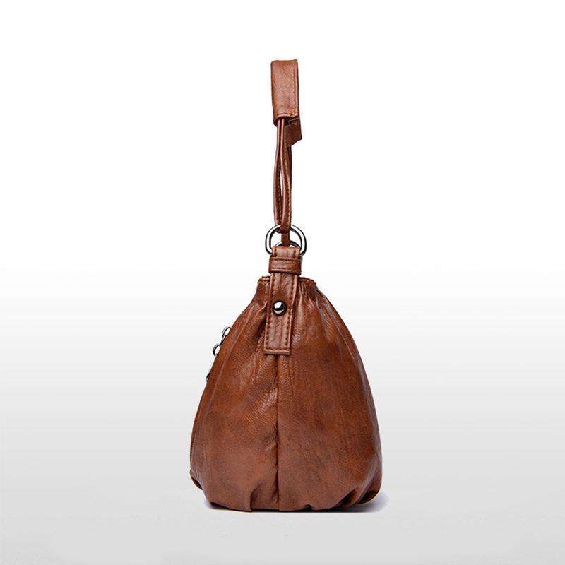 Новая женская сумка-тоут в европейско-американском стиле, стильная, винтажная, из ПУ, на плечо, с множеством отделений, маленькая кожаная сумка через плечо