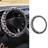 1Pc Auto Fluffy Winter Universal Leopard Print Gray Interior Accessories Car Steering Wheel Cover