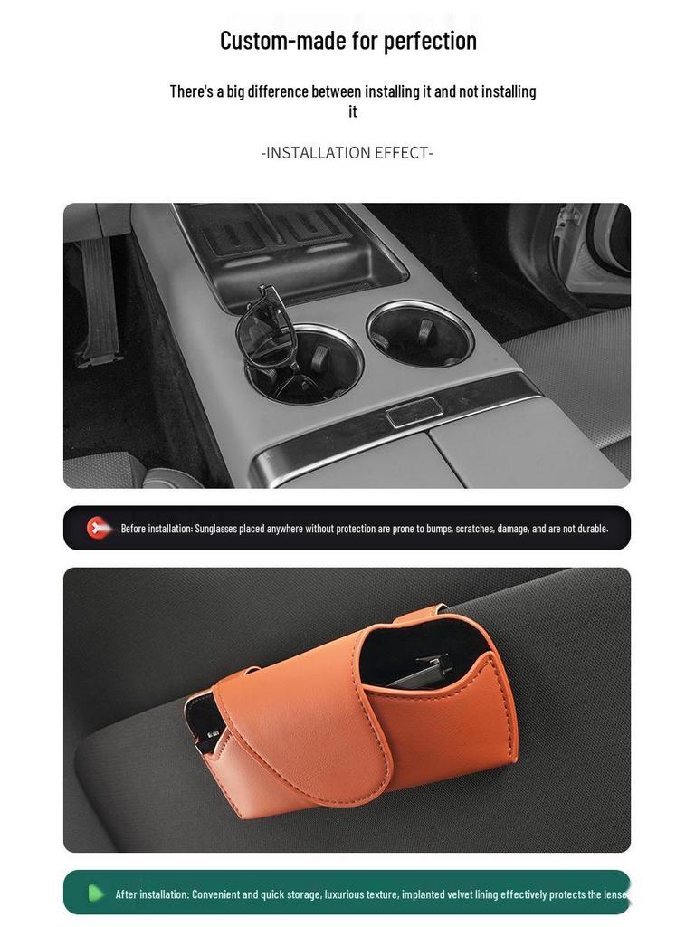 Compatible Car Glasses Case & MEGA Sunglasses Clip for L6/L7/L8/L9/i6/i8 Models - Accessories & Storage Solutions