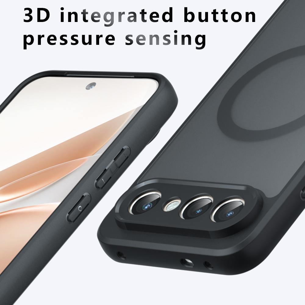 Чехол для Vivo X300 FE, приятный для кожи, магнитный, матовый, frosted, полупрозрачный, с подушкой безопасности, не желтеющий, защита от отпечатков пальцев