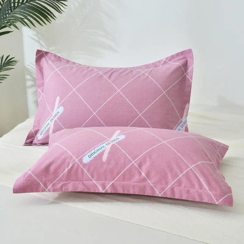 Pure Cotton Pillow Cover A Pair of Thick Cotton Printed Large Pillow Cover Adult Pillow Set