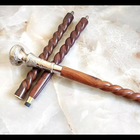 Knob Walking Stick Flower Handle Walking Cane Stick Handle Wooden Vintage