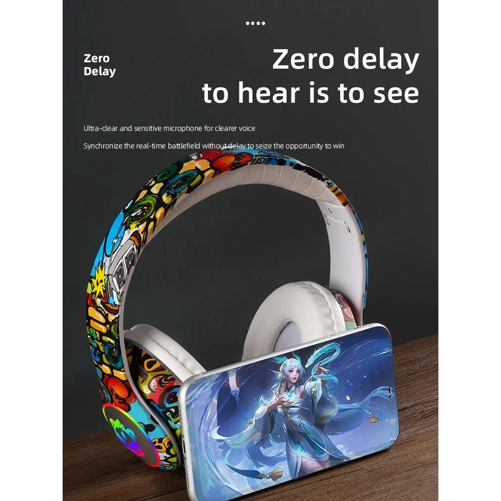 Беспроводная гарнитура с фонариком, детские наушники-вкладыши с микрофоном, Bluetooth-гарнитуры, стереонаушники для музыкальных игр, подарок для девочек и мальчиков