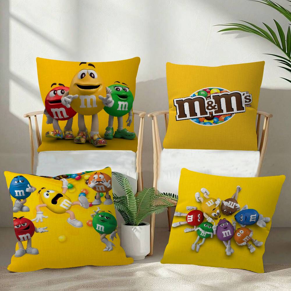 M&M's Шоколадная Конфета Мем Наволочка Декор Подушки Чехол для Подушки Печатный Чехол для Подушки на Диван