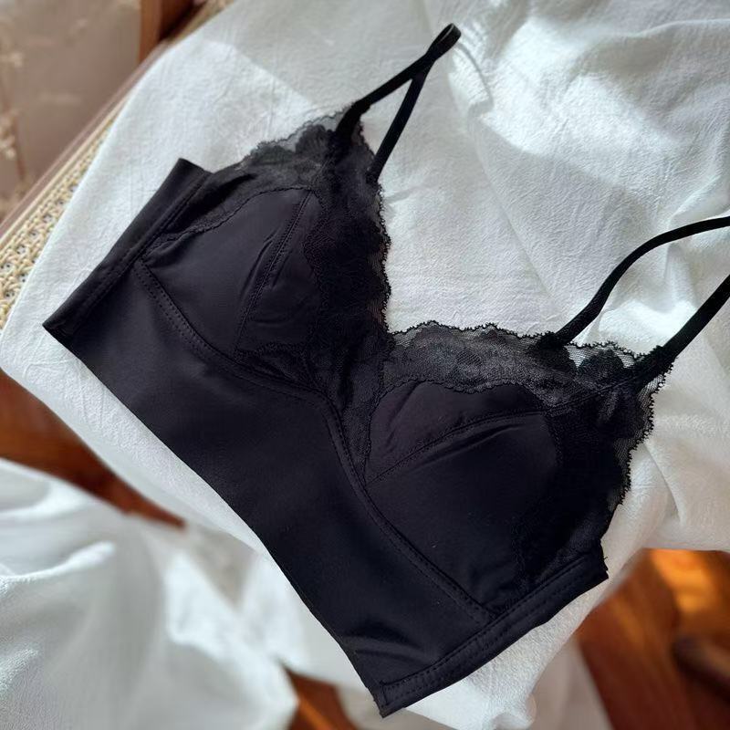Lace beautiful back underwear women's chest big and small bra new popular summer thin sexy bra triangle cup