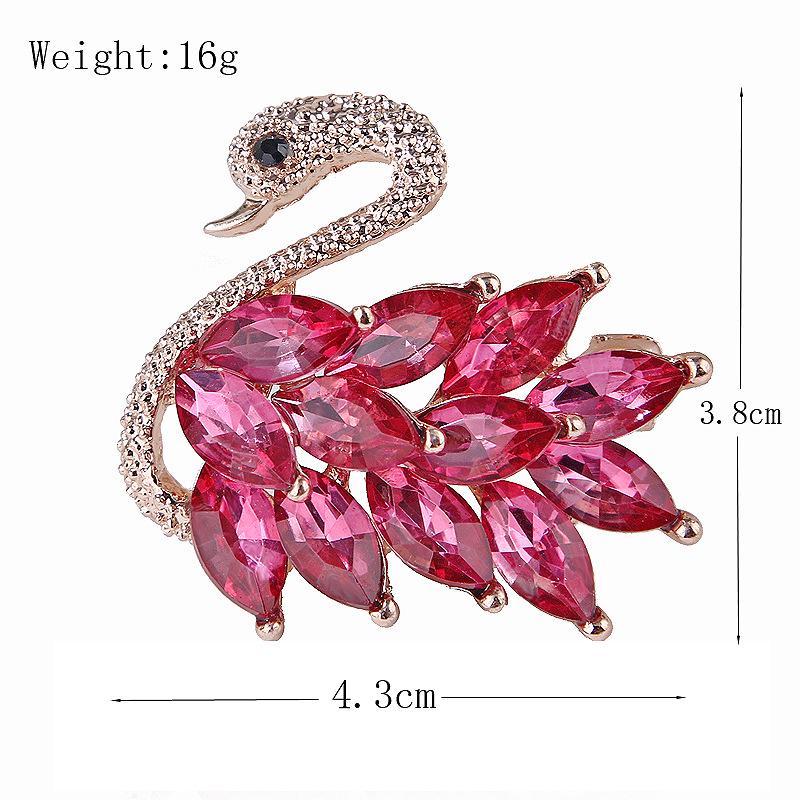 Fashion Cute Alloy Crystal Swan Brooch Pin Brooch Clothing Accessories Brooch Men's and Women's