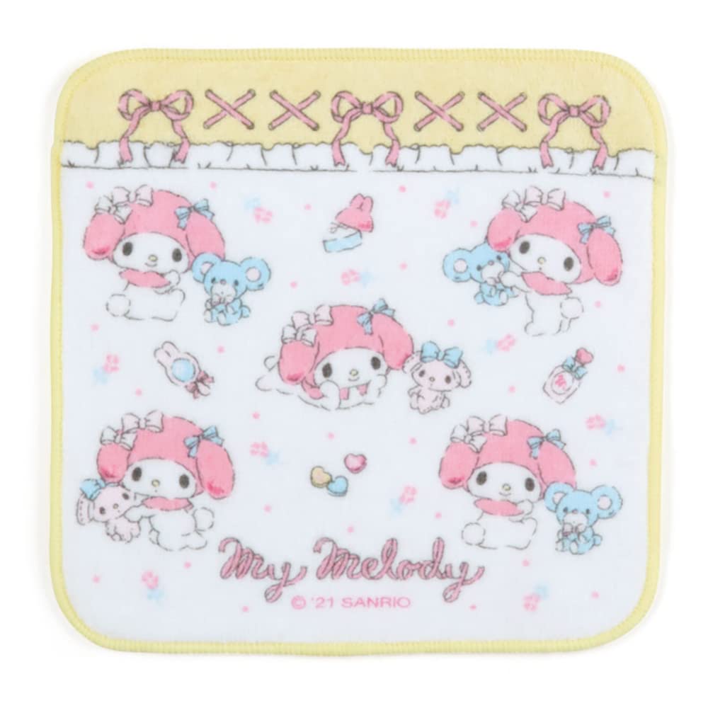 Sanrio Маленькие полотенца 16 x 16 см Светло-голубой Желтый Светло-голубой Хлопок My Melody My Melody Набор из 4 штук с местом для имени Персонаж 044598 SANRIO Прибл.. 100%
