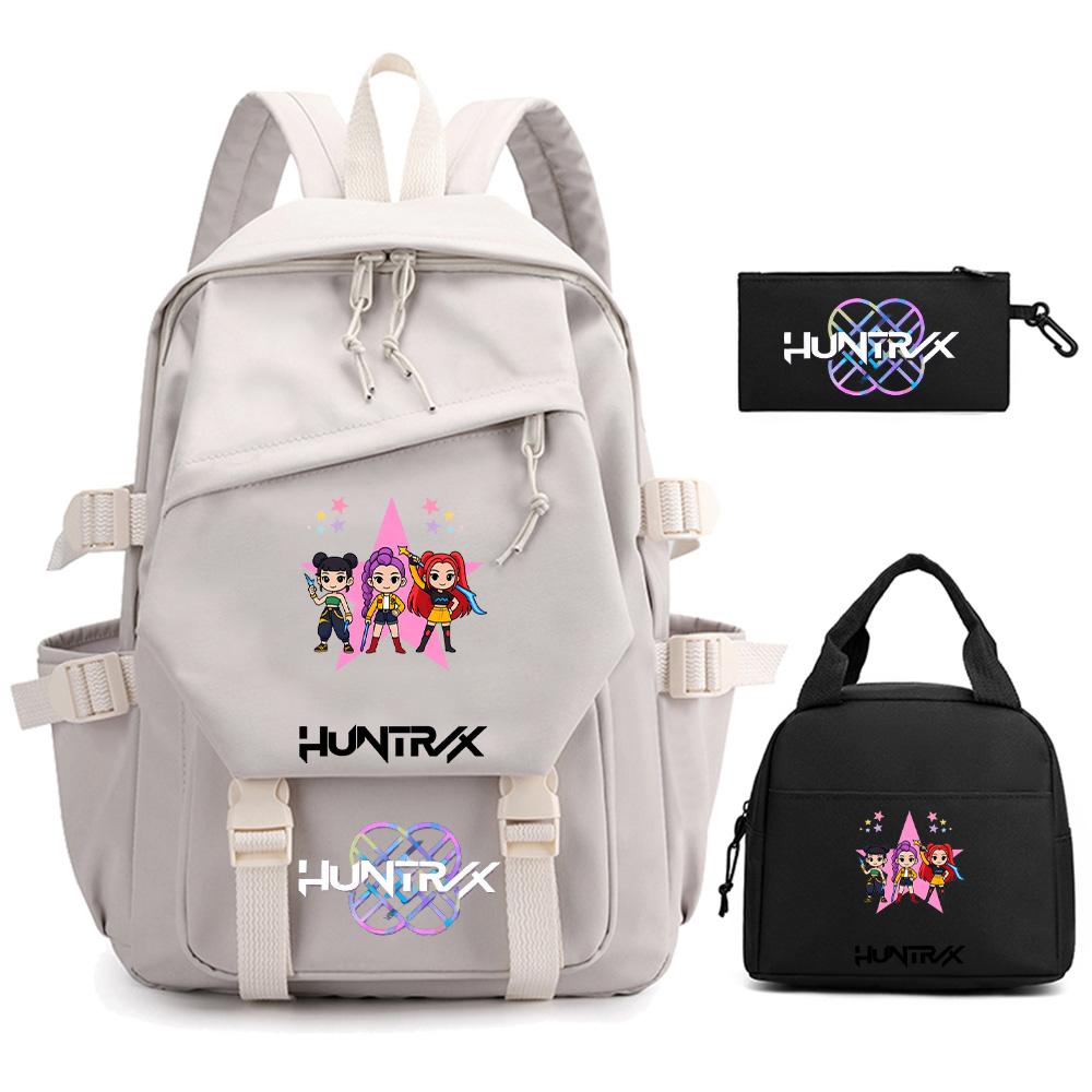 3Pcs/set Anime Cartoon Demon Hunters Printed Backpack for Teenger Children Student Schoolbag Girl Women Large Capacity Waterproof Travel Bag