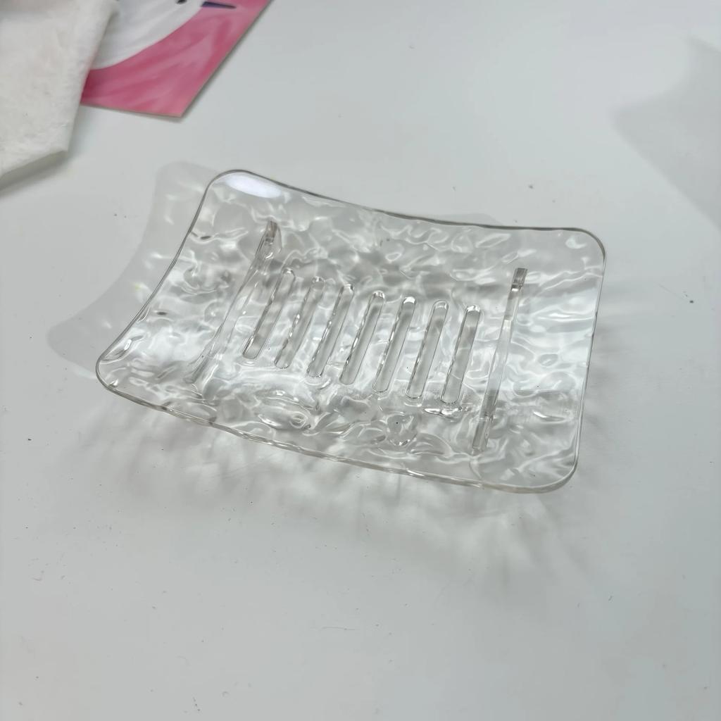 1 шт. Прозрачная мыльница Высококлассная ванная комната с узором «Ледник» Стойка для хранения мыла для домашнего использования Мыльница