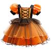 Детский Хэллоуинский Косплей 2025: Оранжевое платье-костюм тыквы для маленькой ведьмы