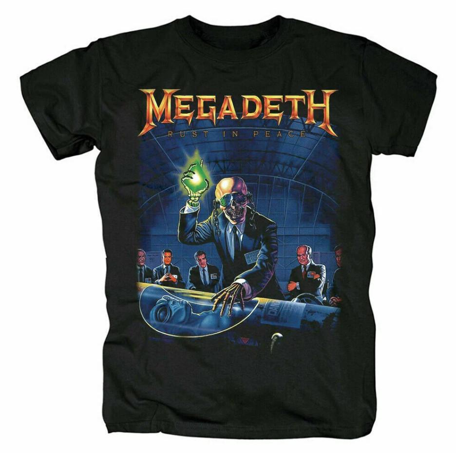 Megadeth Rust In Peace Смешная хлопковая футболка Подарок для мужчин женщин Футболка S-2345XL Унисекс Футболка