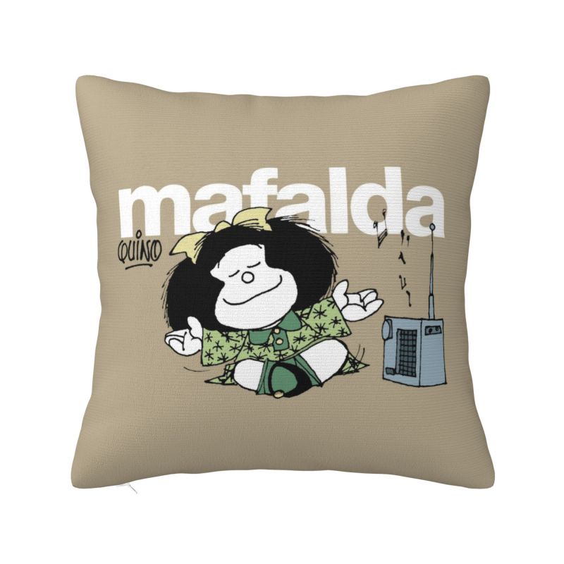 Custom Mafalda Kawaii Vintage Quino Comic Cartoon Mang Anime Throw Pillow for Living Room Luxury Cushion Cover Square Pillowcase