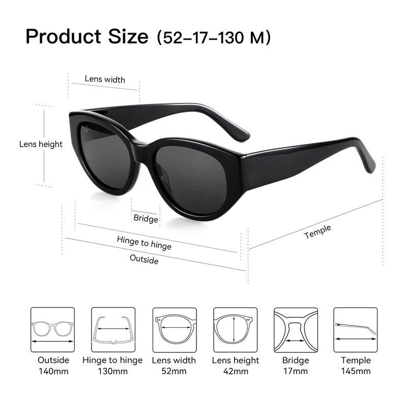 ZENOTTIC Women Butterfly Acetate Polarized Sunglasses Thick Frame UV400 Protection Sun Glasses Fashionable Ladies Shopping Gift