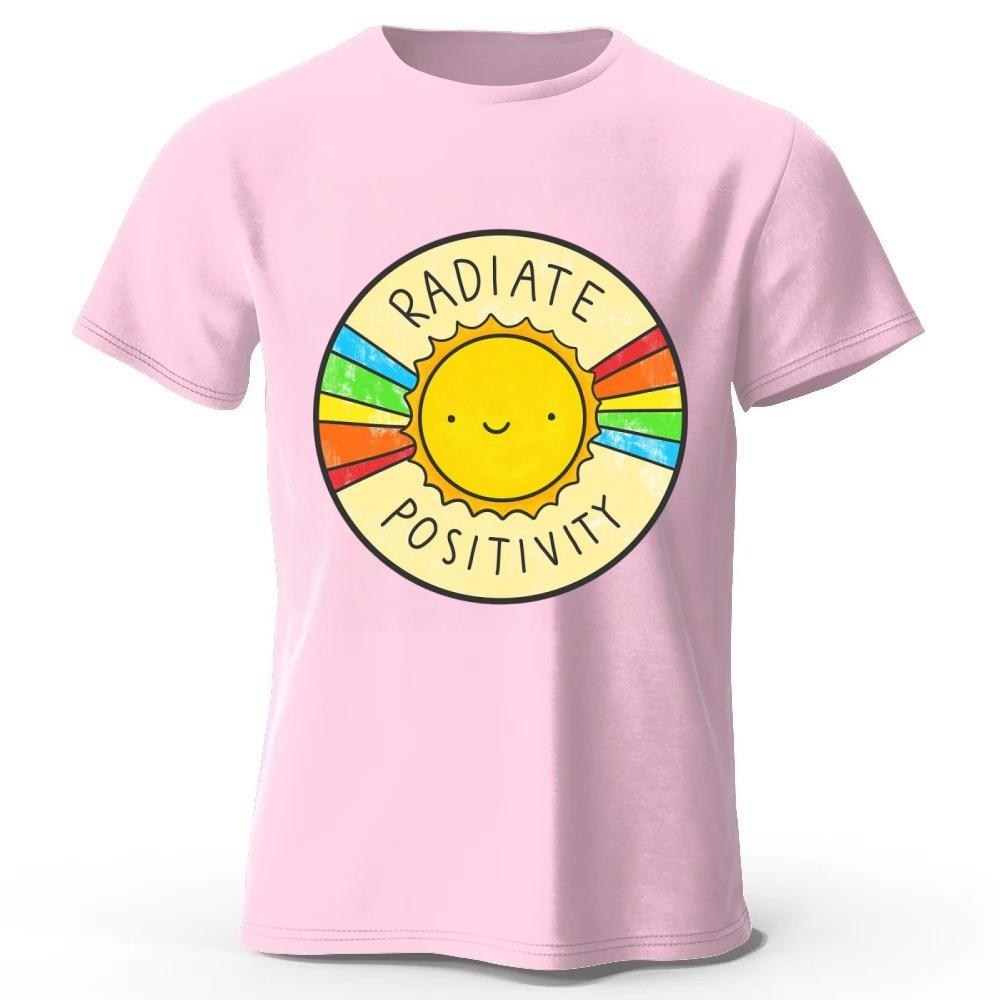 Healing Rainbow Sunshine Pure Cotton Tshirt MensWomens Fashion Casual Plus Size Loose Short Sleeve Soft and Comfortable Top