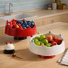 Crown Design Fruit Serving Plate Large Capacity Snack Plate Fruit Bowl  with Fork  Coffee Table