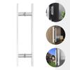 Silver H Shape Door Pull Handle,17.52*1.6*0.41in Double Sided Stainless Steel Door Handle for Front Door Entrances