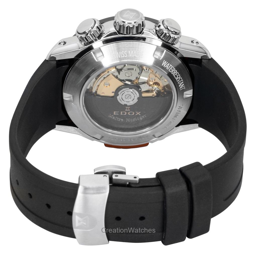 Edox CO-1 Хронограф Каучуковый ремешок Синий циферблат Автоматические Дайверские 01128-3NOCA-BUIDN 500М Мужские часы