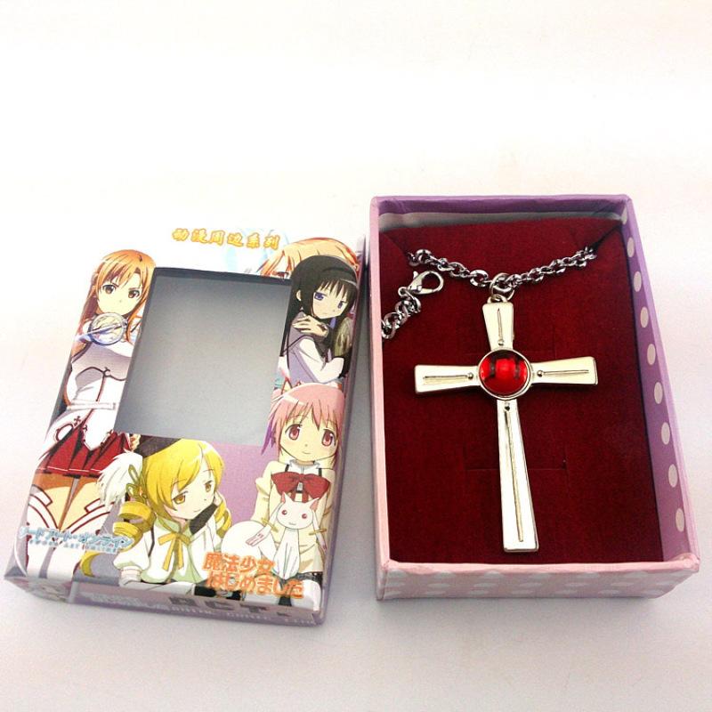 Серебряный крест и вампирский рубиновый крест ожерелье аниме окружающие украшения