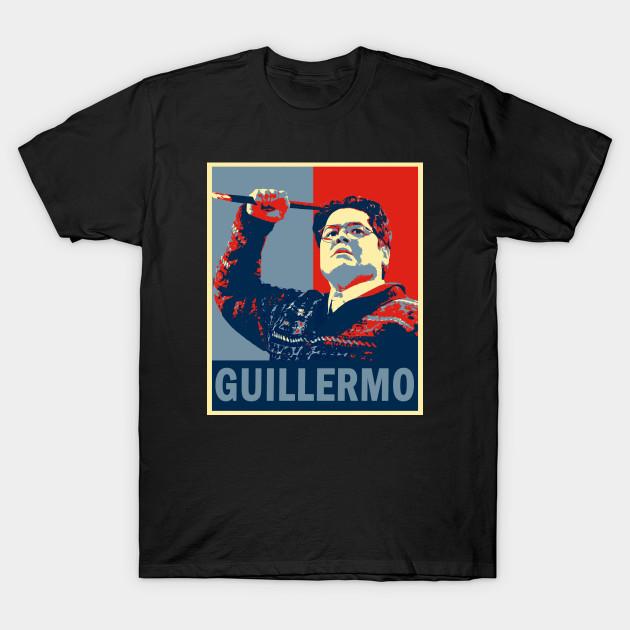 Men Black Print T-shirt Guillermo No-Cut Heat Transfer Print Cotton Tshirt