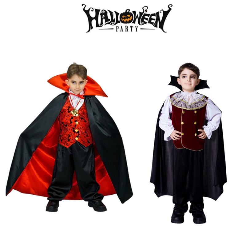 Halloween Cosplay Costume Outfit For Kids Boys Royal Vampire Dracula
