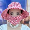 Summer sun hat bucket hat mask integrated hat summer UV protection sun hat outdoor sun protection face hat